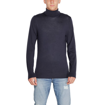Calvin Klein blå ull polotrøye