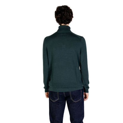 Calvin Klein Grön Ull Polotröja