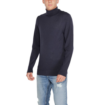 Calvin Klein blå ull polotrøye