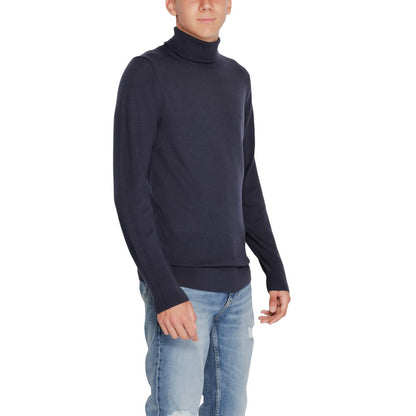 Calvin Klein blå ull polotrøye