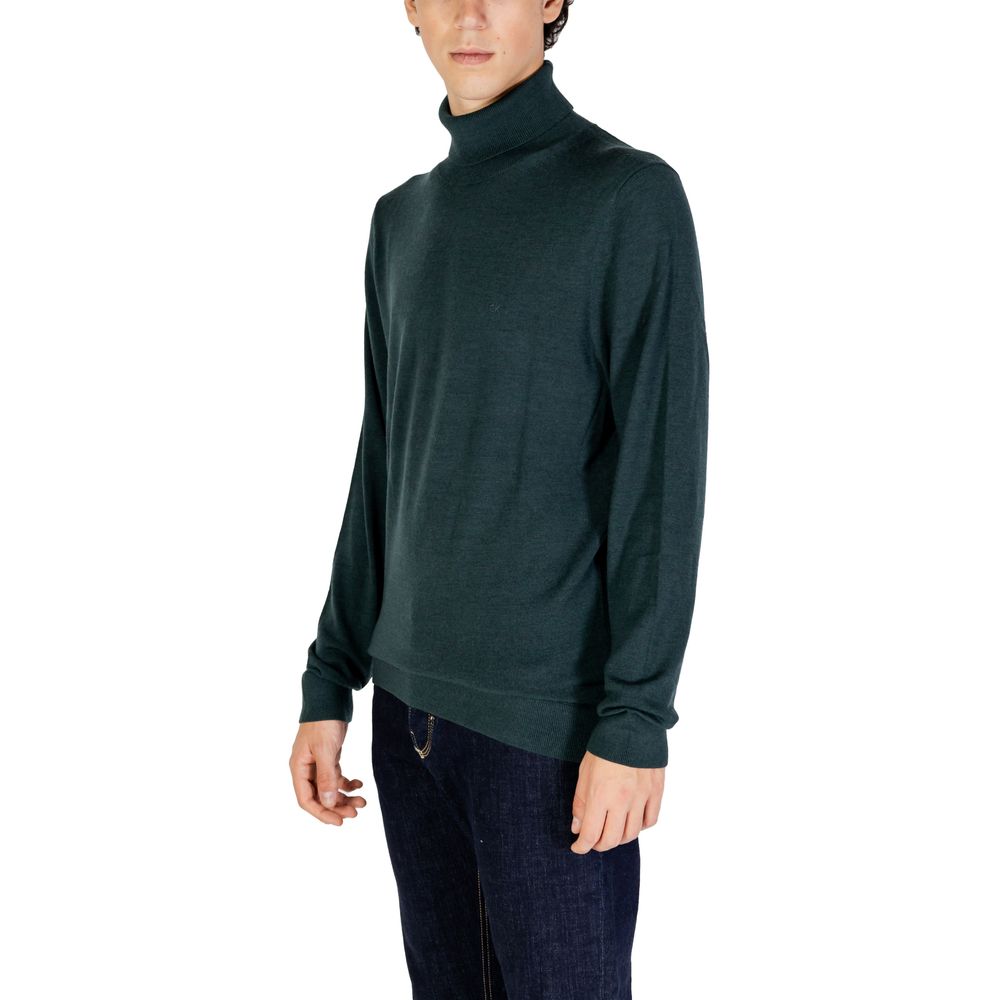 Calvin Klein Grön Ull Polotröja