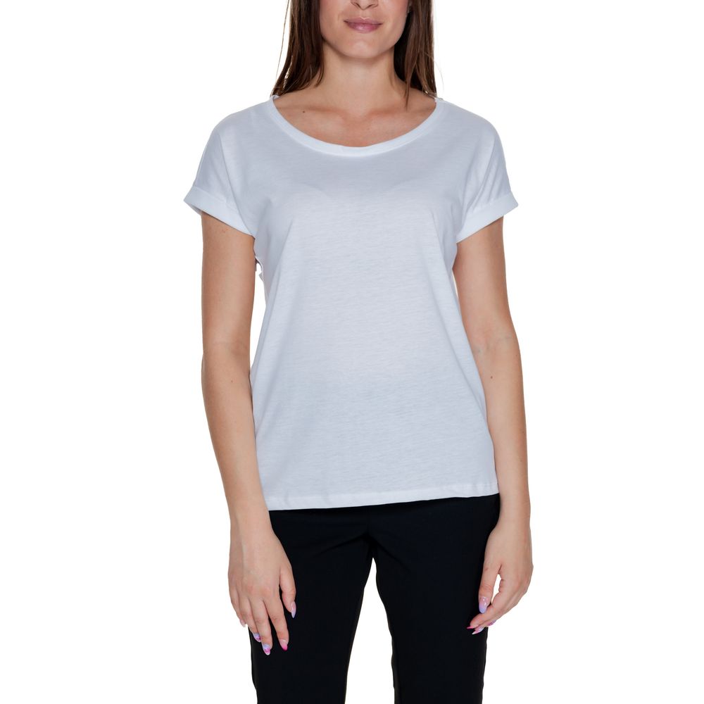 Vit bomulls-T-shirt