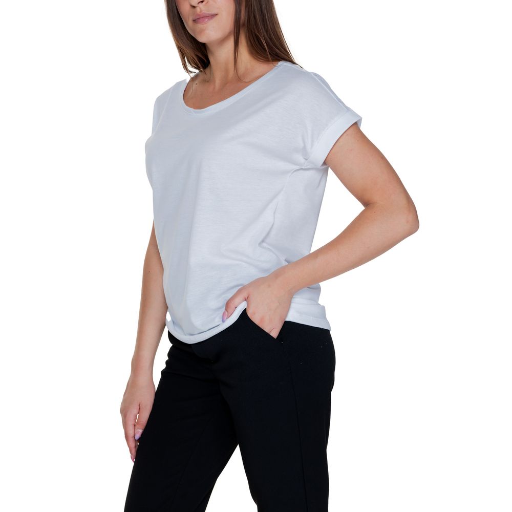 Vit bomulls-T-shirt