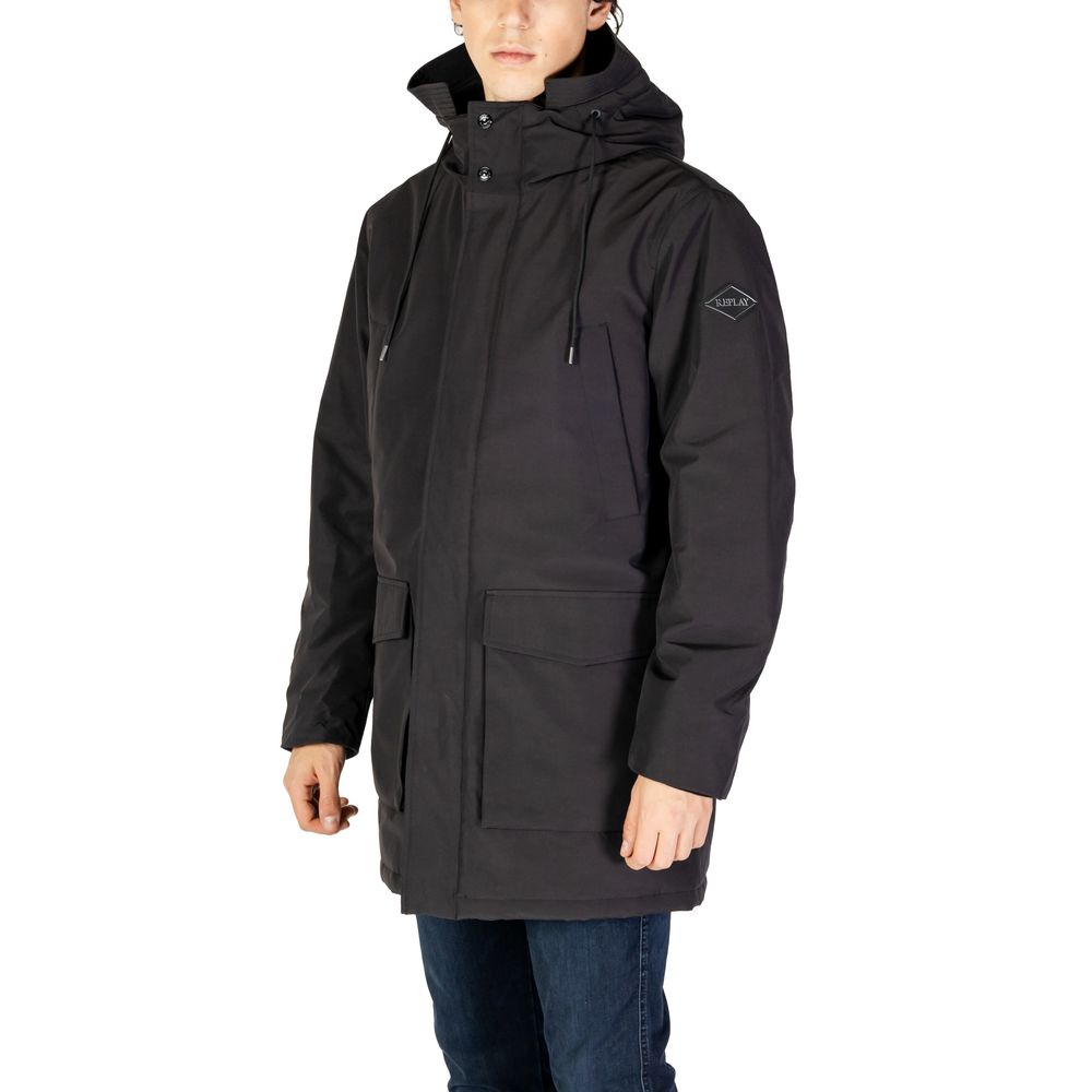 Replay svart polyamidparkas