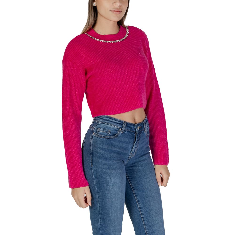 Rosa tröja i återvunnen polyester