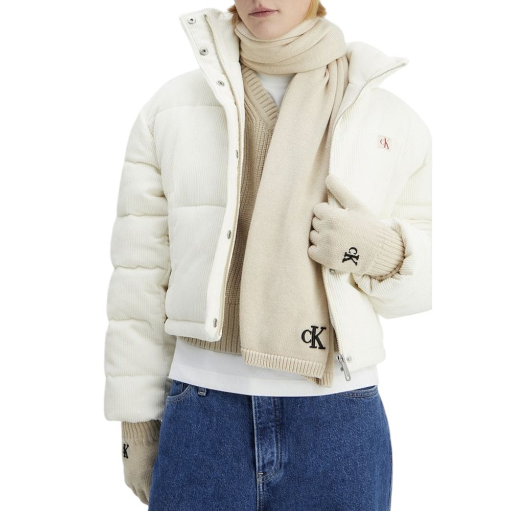 Beige bomullshalsduk