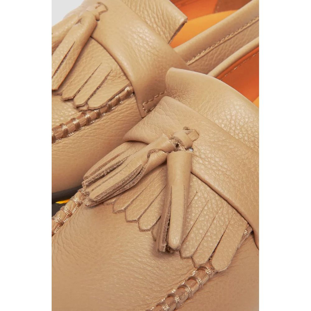 Beige läderplattform