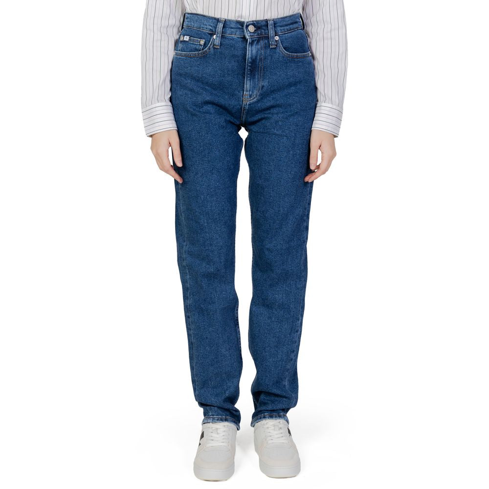 Blå bomulls slim fit jeans
