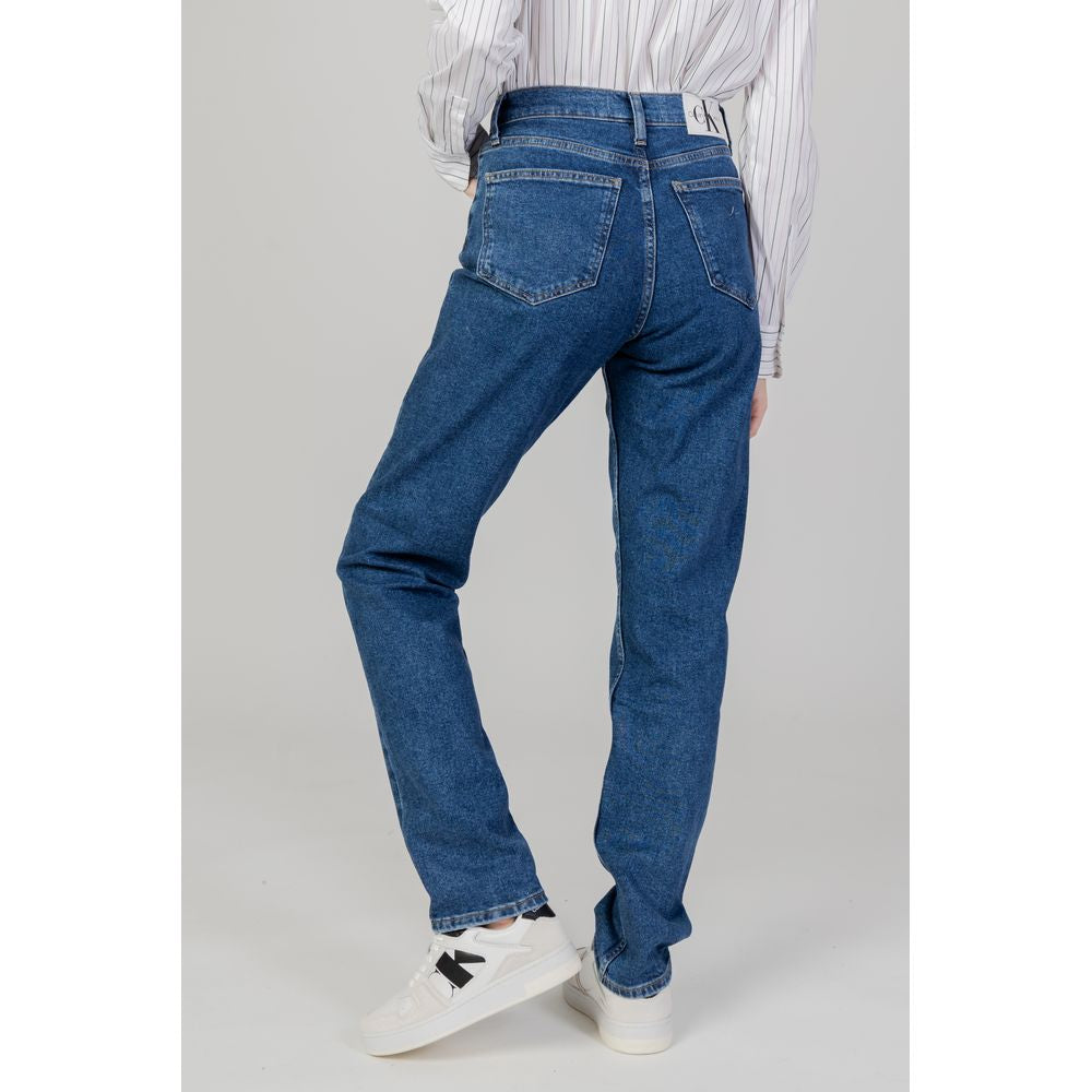 Blå bomulls slim fit jeans