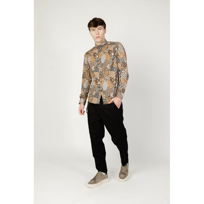 Gianni Lupo Beige Bomullsskjorta