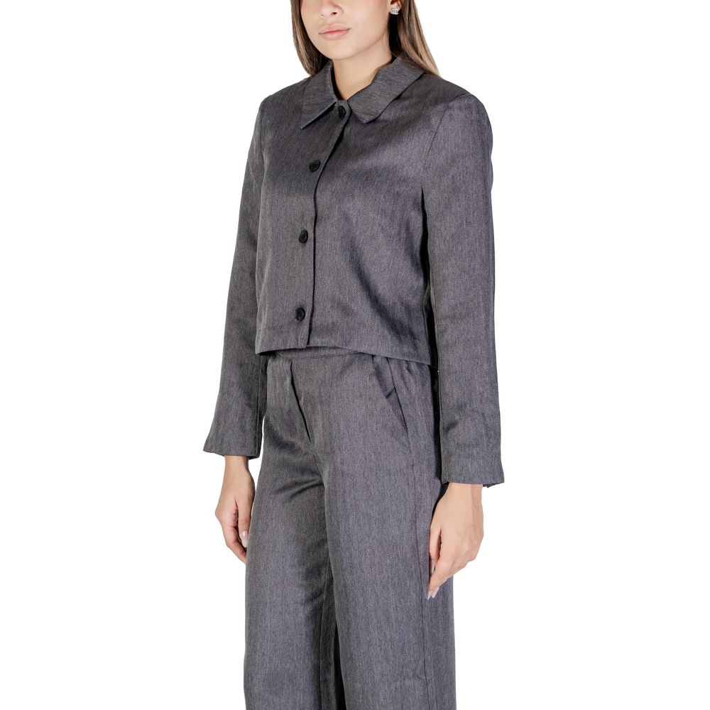 Grå polyesterblazer