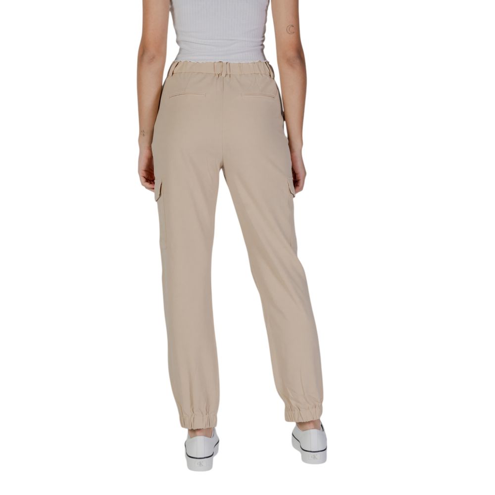 Beige polyesterbyxor