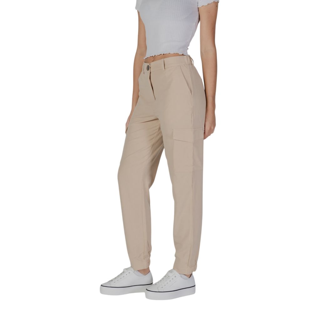 Beige polyesterbyxor