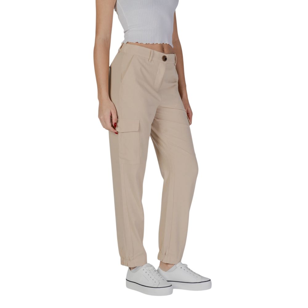 Beige polyesterbyxor