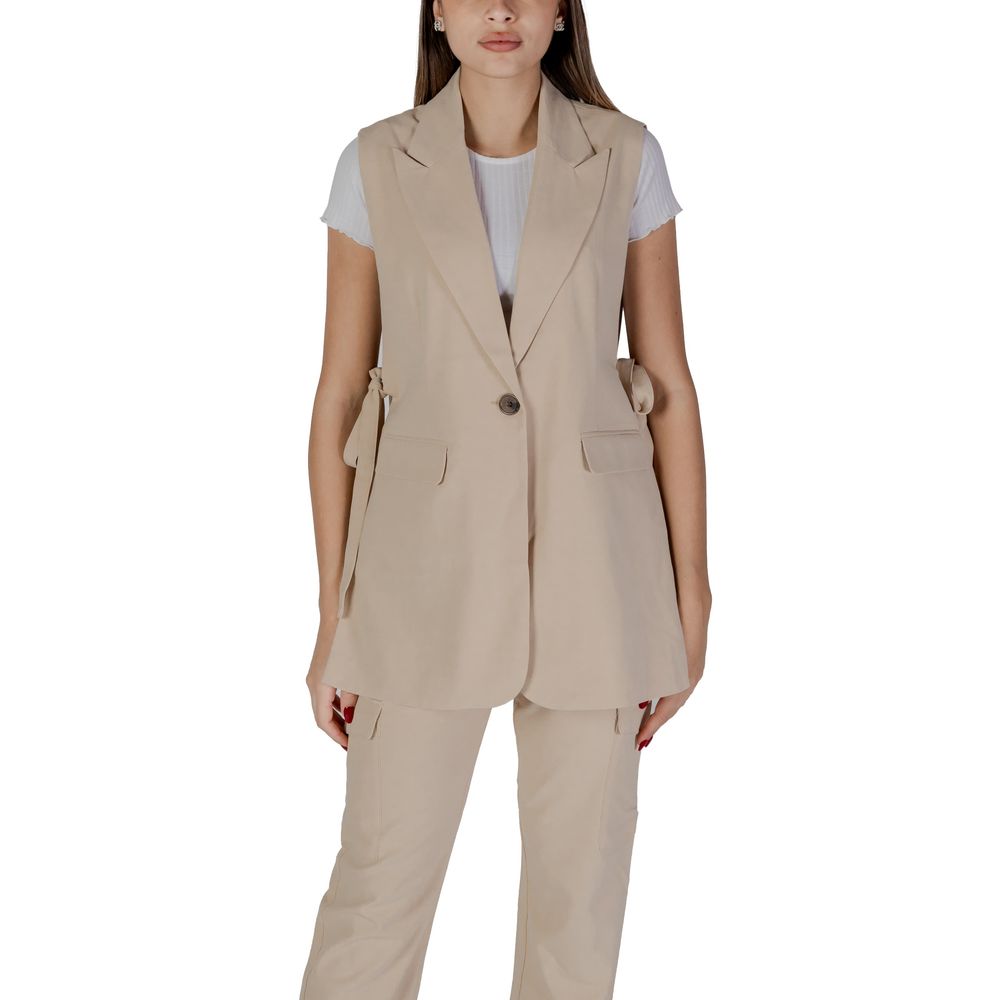 Beige polyestervest