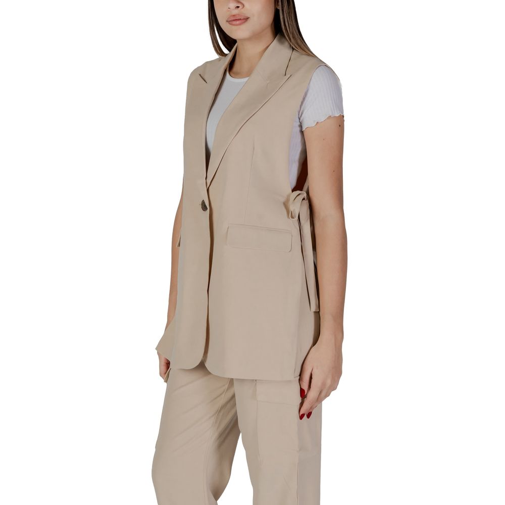 Beige polyestervest