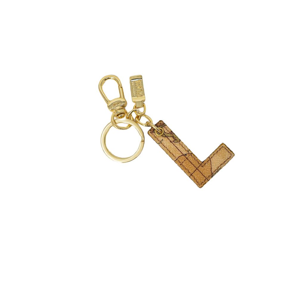 Beige lädernyckelring