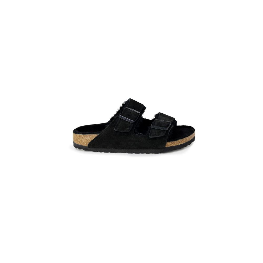 Svart semsket skinn sandal