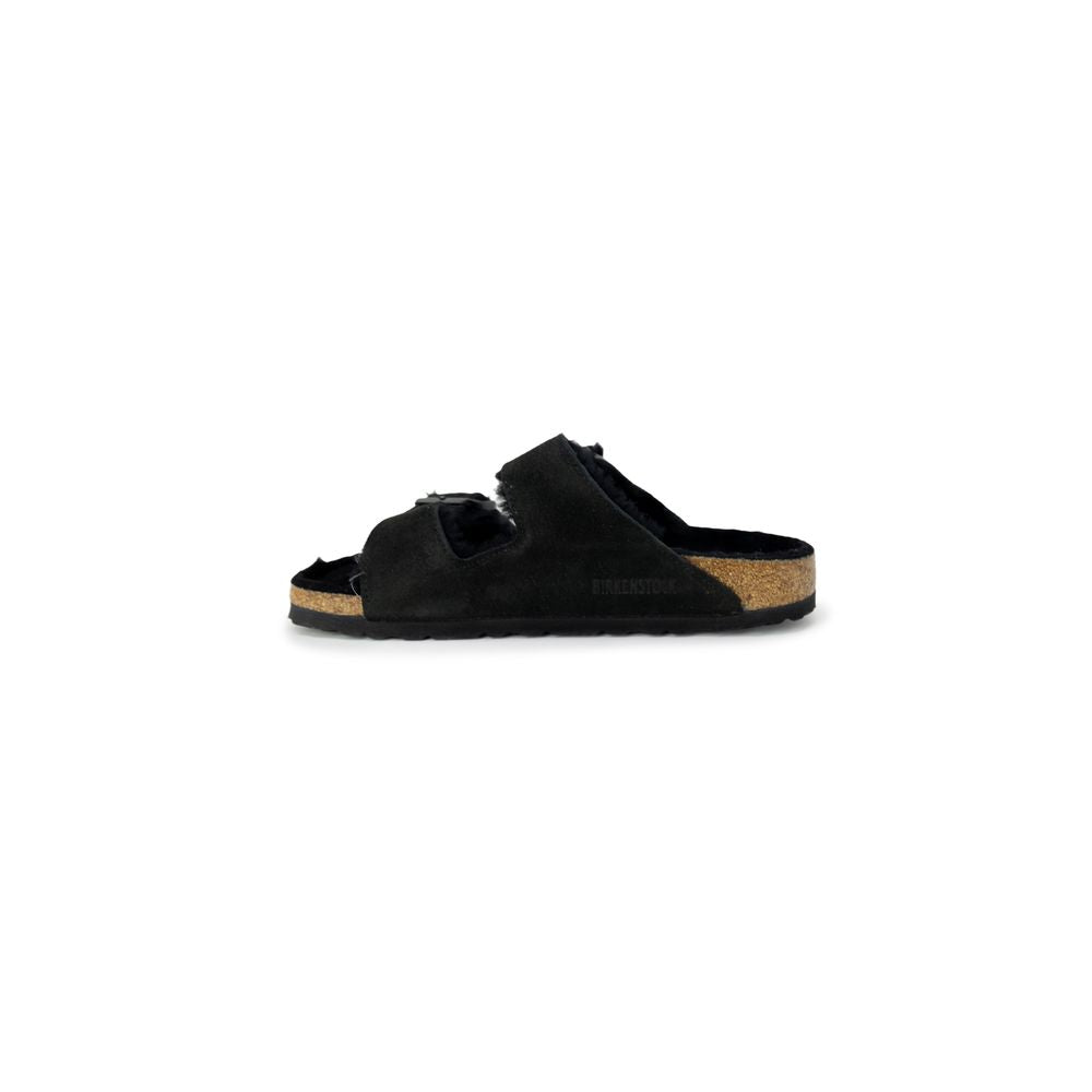 Svart semsket skinn sandal