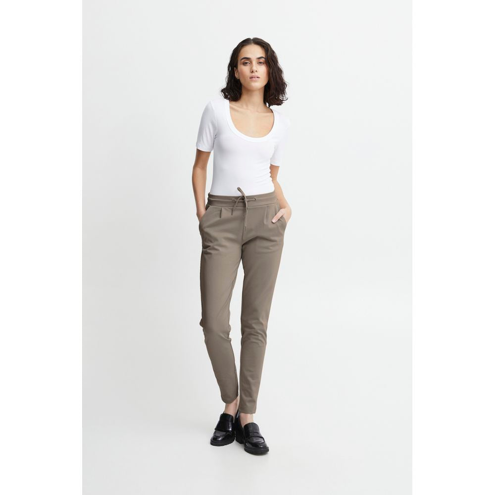 Beige polyesterbukser