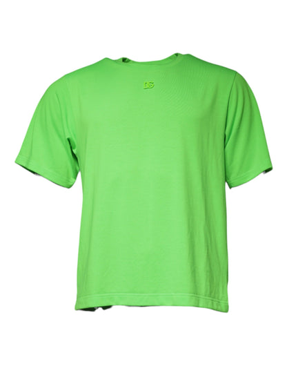 Dolce &amp; Gabbana Grön Logotyp Rund Halsad Kortärmad T-shirt