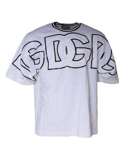Dolce &amp; Gabbana Vit t-shirt med logotyptryck och rund halsringning