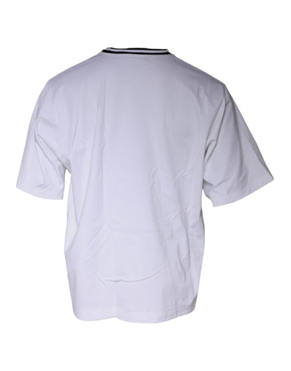 Dolce &amp; Gabbana Vit t-shirt med logotyptryck och rund halsringning