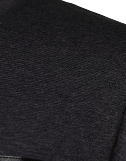 Dolce &amp; Gabbana grå t-shirt i bomull med rund hals och logotypmärke