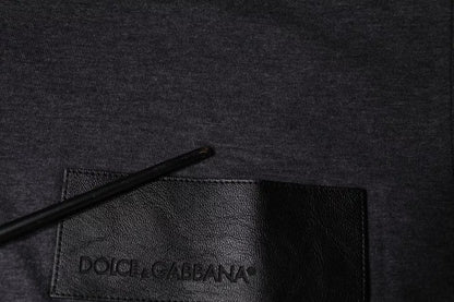 Dolce &amp; Gabbana grå t-shirt i bomull med rund hals och logotypmärke