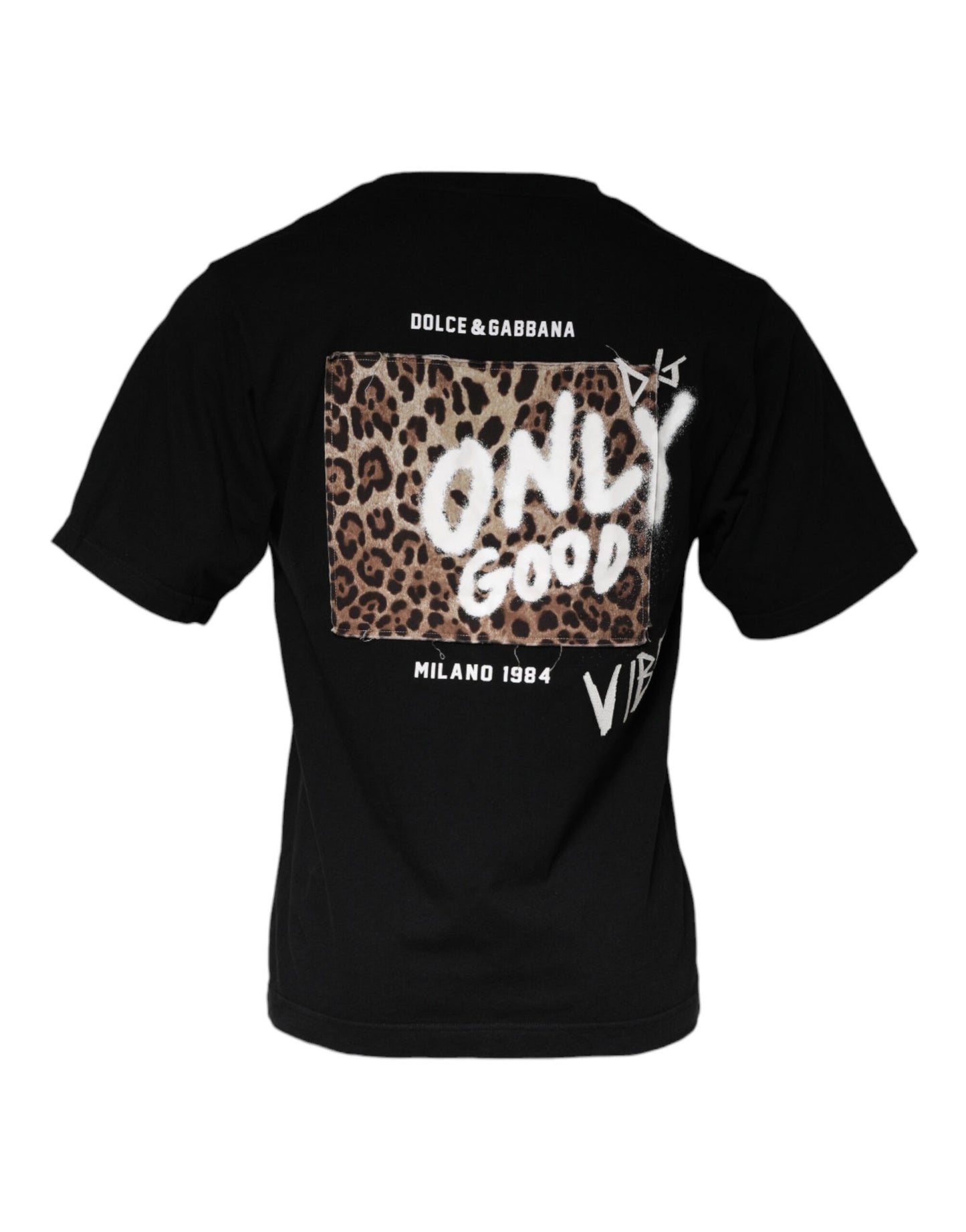 Dolce &amp; Gabbana svart Amore-tryckt bomulls-t-shirt med rund hals