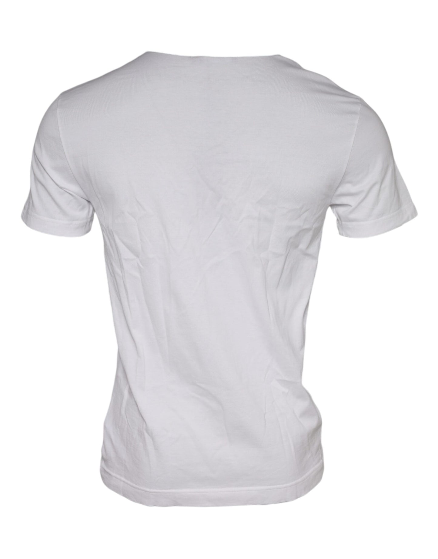 Dolce &amp; Gabbana hvit bomulls-T-skjorte med rund hals og grafisk trykk
