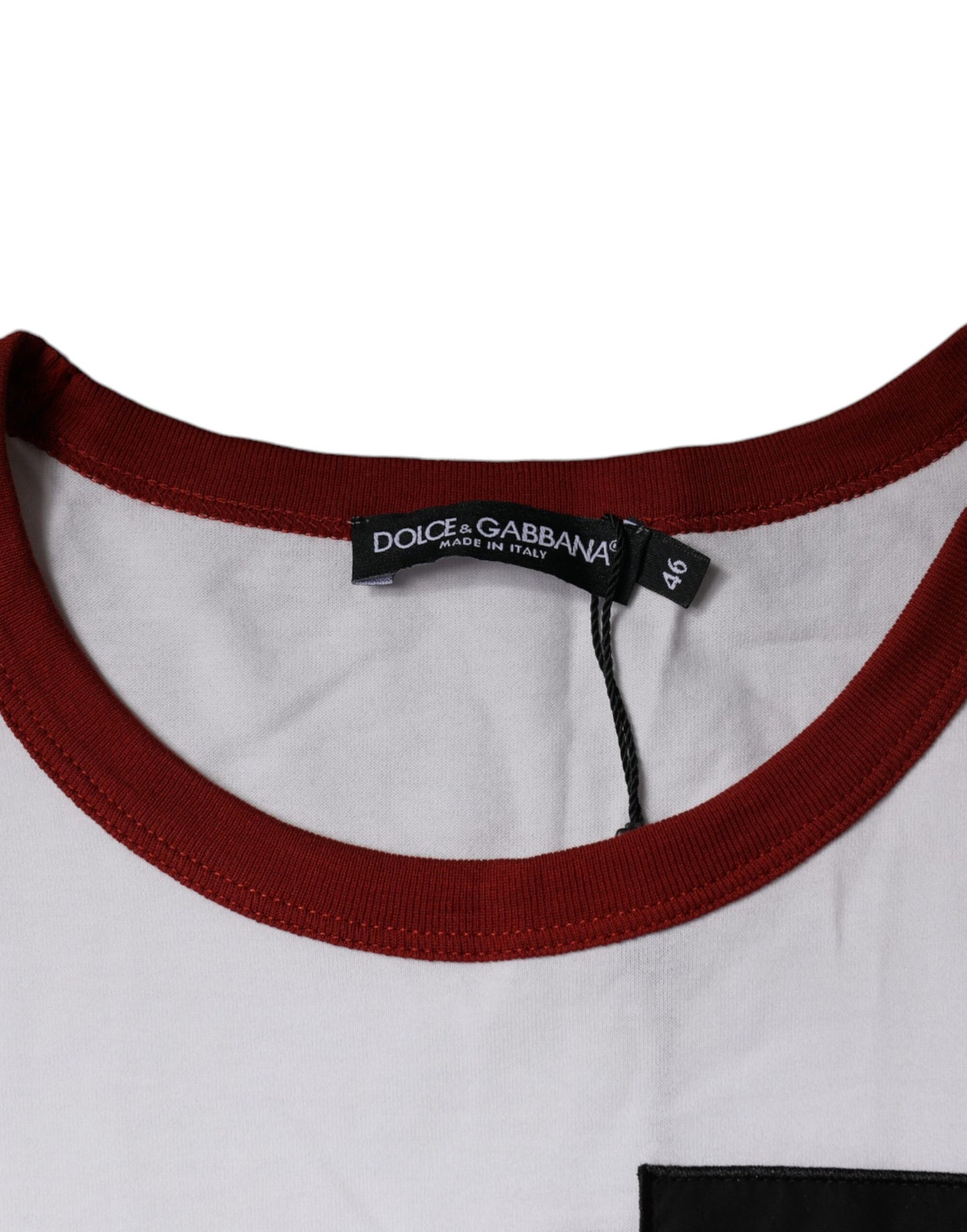 Dolce &amp; Gabbana hvit bomulls-T-skjorte med rund hals og grafisk trykk