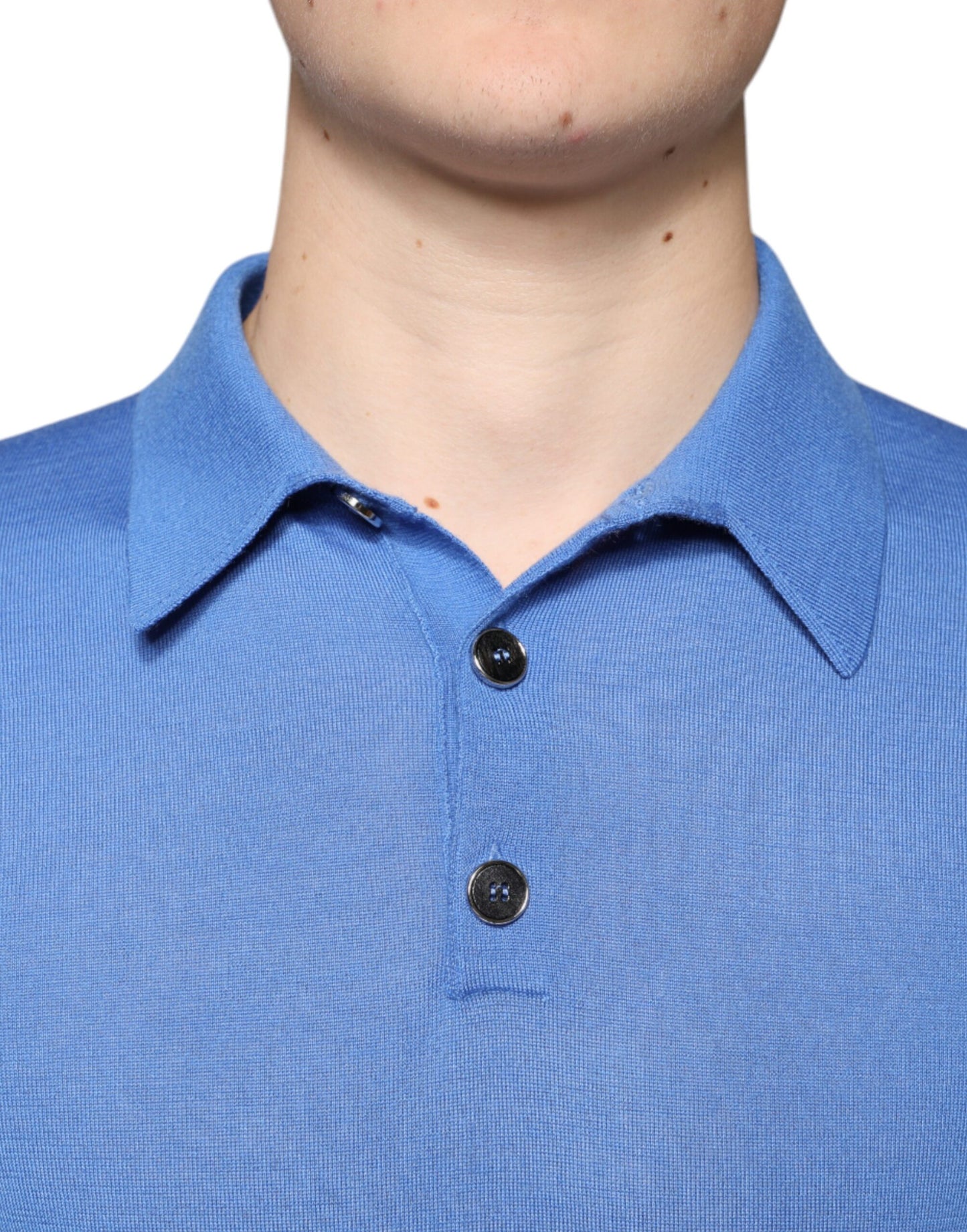 Dolce &amp; Gabbana Blå Kashmir Kortärmad Herrpolo T-shirt
