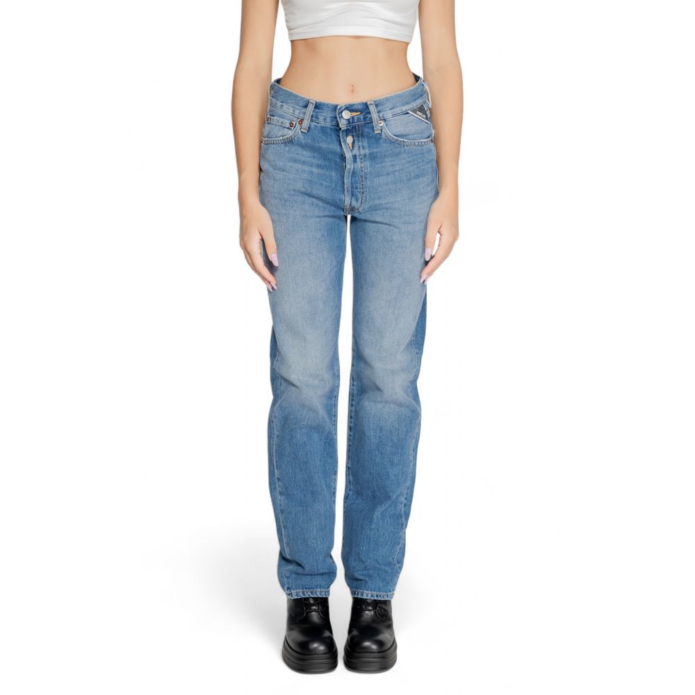 Blå bomullsmomjeans