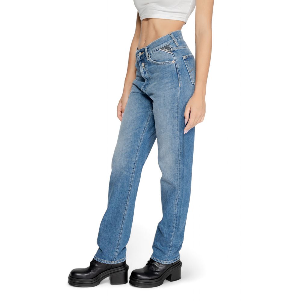 Blå bomullsmomjeans