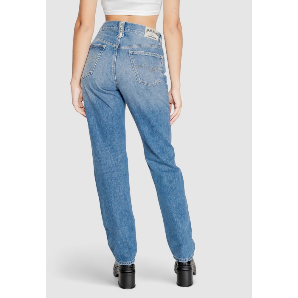 Blå bomullsmomjeans
