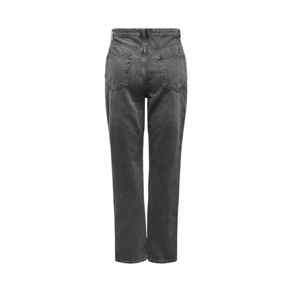 Grå bomullsmomjeans