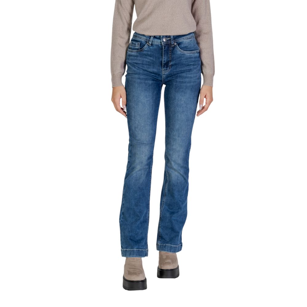 Blå bomullsmomjeans