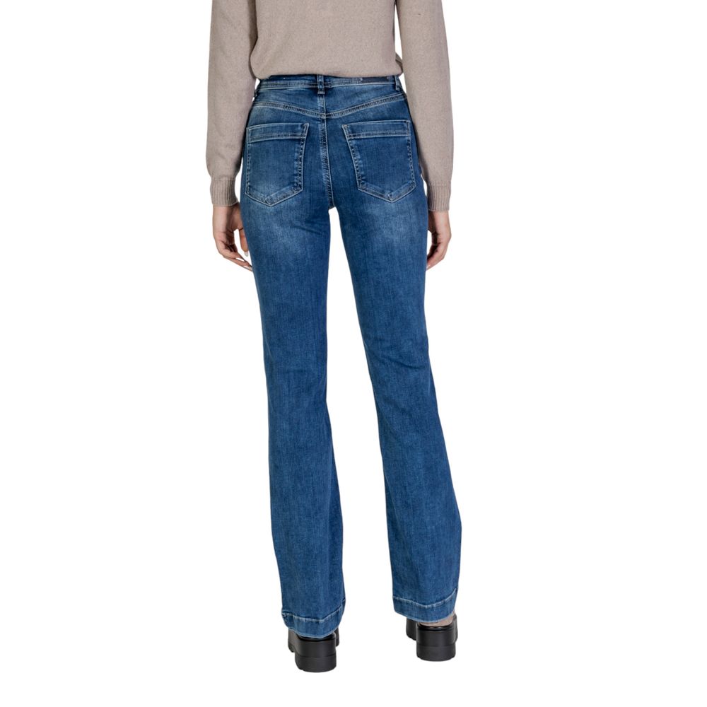 Blå bomullsmomjeans