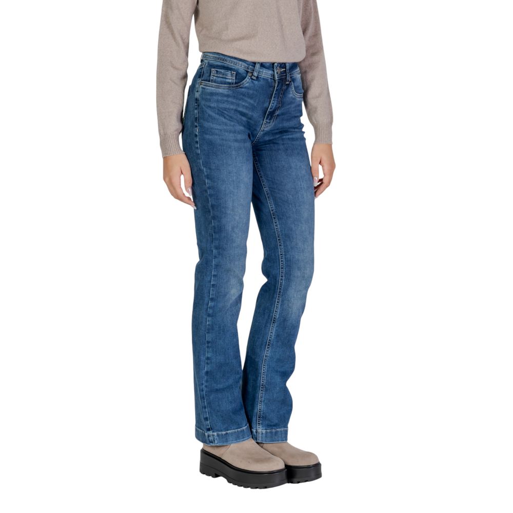 Blå bomullsmomjeans
