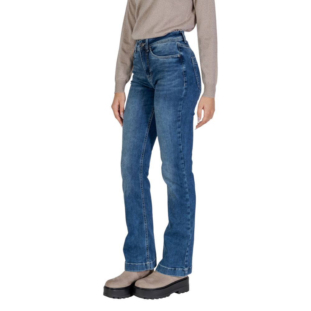 Blå bomullsmomjeans