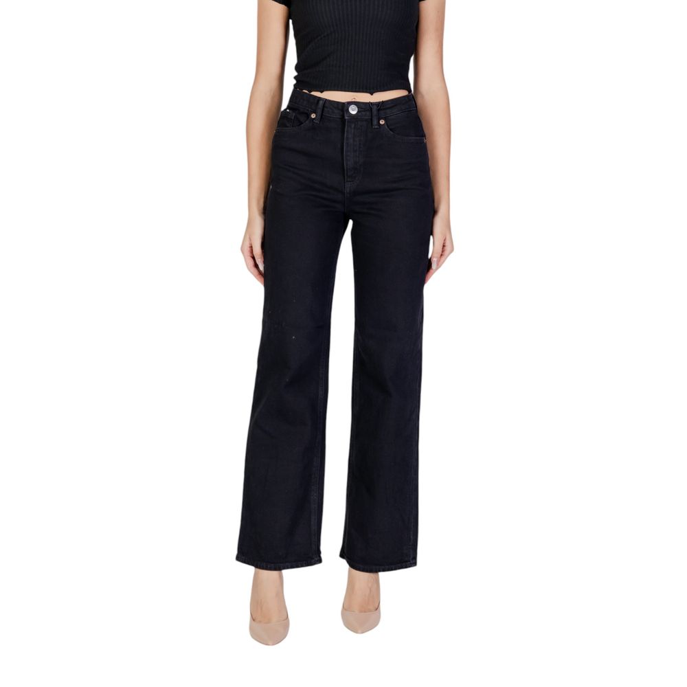 Svarta bomullsmomjeans