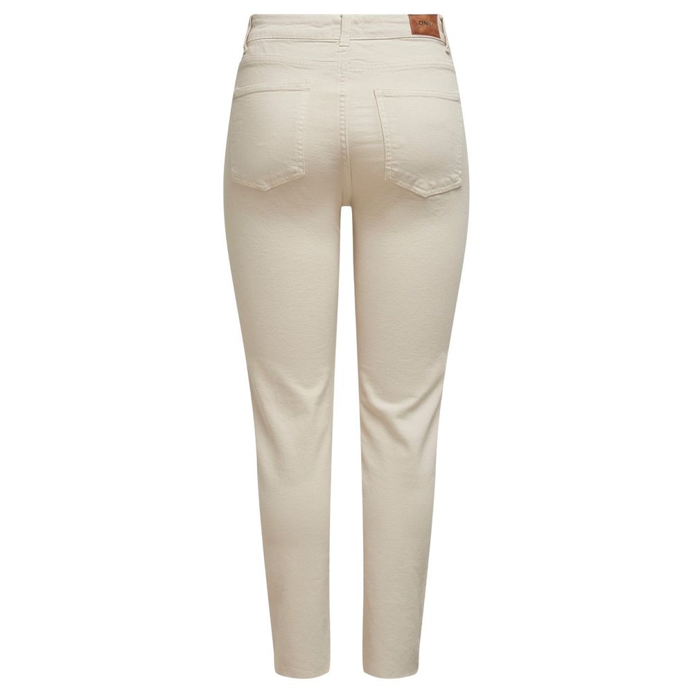 Beige bomullsmomjeans