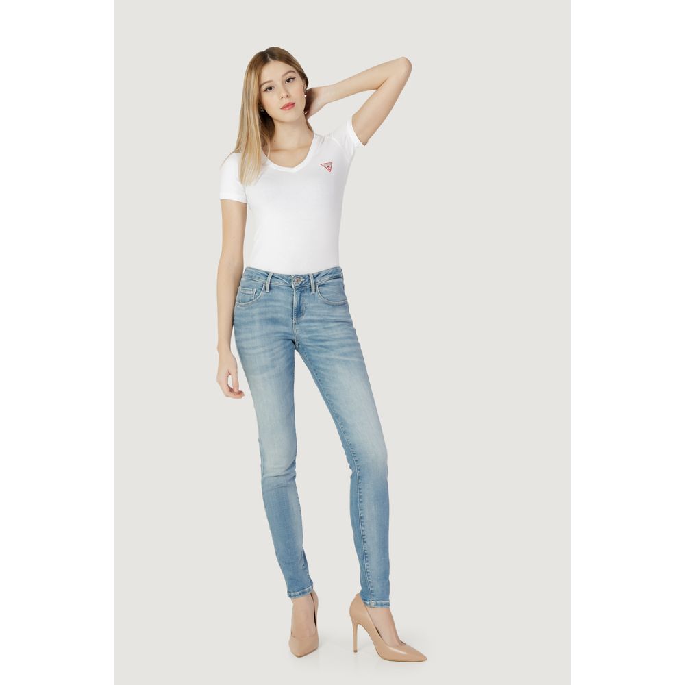 Blå bomulls skinny jeans