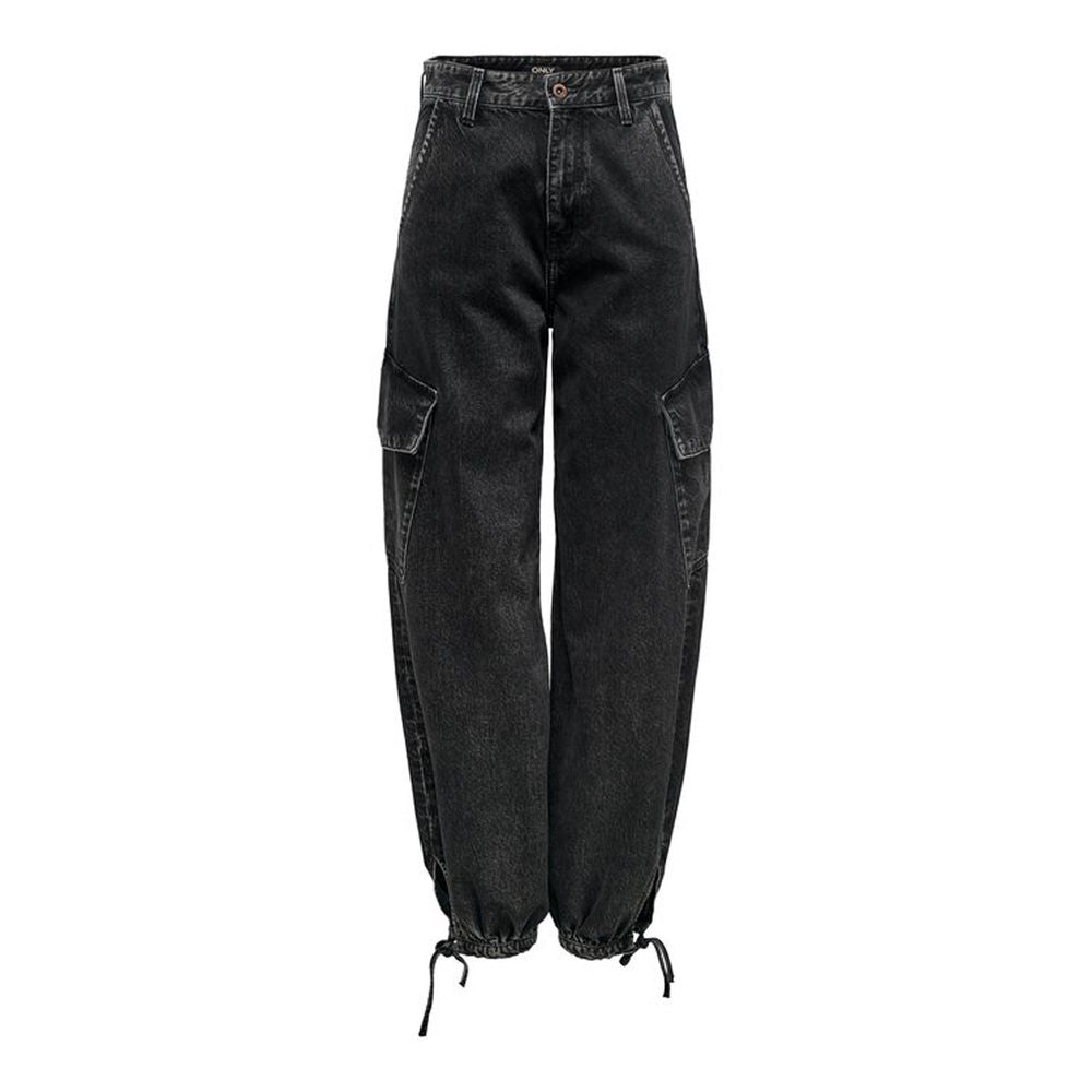 Svarte boyfriend-jeans i bomull