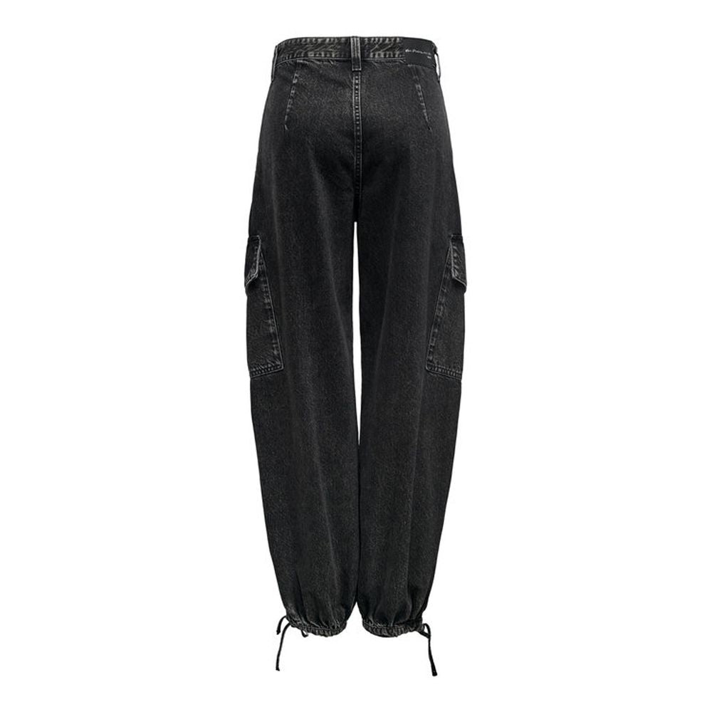 Svarte boyfriend-jeans i bomull