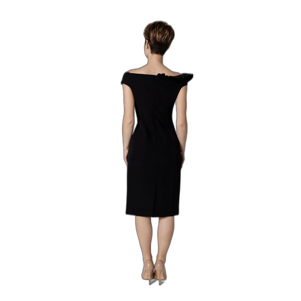 Svart polyester midi