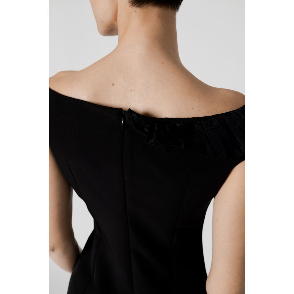 Svart polyester midi