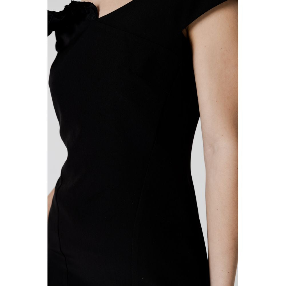 Svart polyester midi