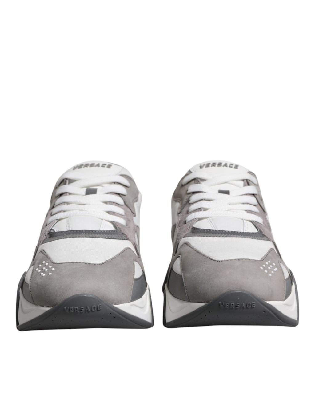 Grå neopren-skinn, chunky, lave Squalo-sneakers